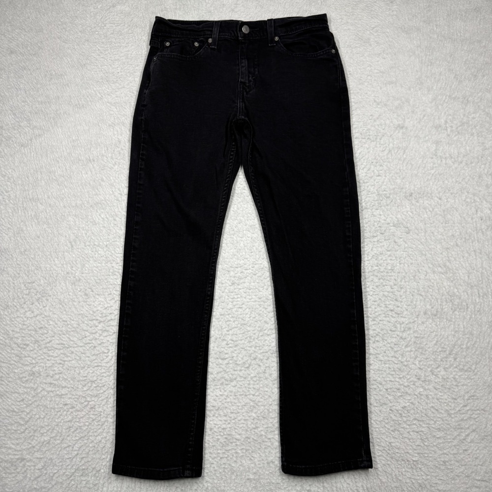 Levis 514 Jeans Black Straight Leg Stretch Denim Pants Classic Men's Size 29x32
